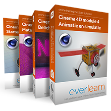 Cinema 4D training waarin je leert modelleren, materialen maken, belichten en animeren. Deze ultieme Cinema 4D cursus van everlearn bevat bijna 18 uur aan online videolessen en 8 GigaByte aan oefenprojecten.